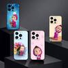 Cute M-Masha and Bears Phone Case For iPhone 16,15,14,13,12,17,Pro Max,Plus Silicone Black Case