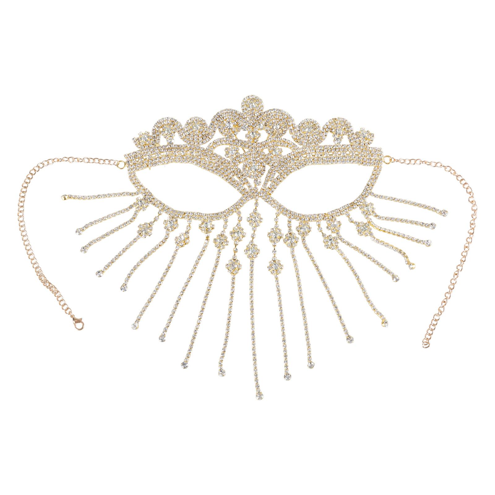 

Индийские стразы кисточки вуаль для лица женская маска для выпускного бала повязка на голову свадебная вуаль сексуальные аксессуары для лица ювелирные изделия золотой