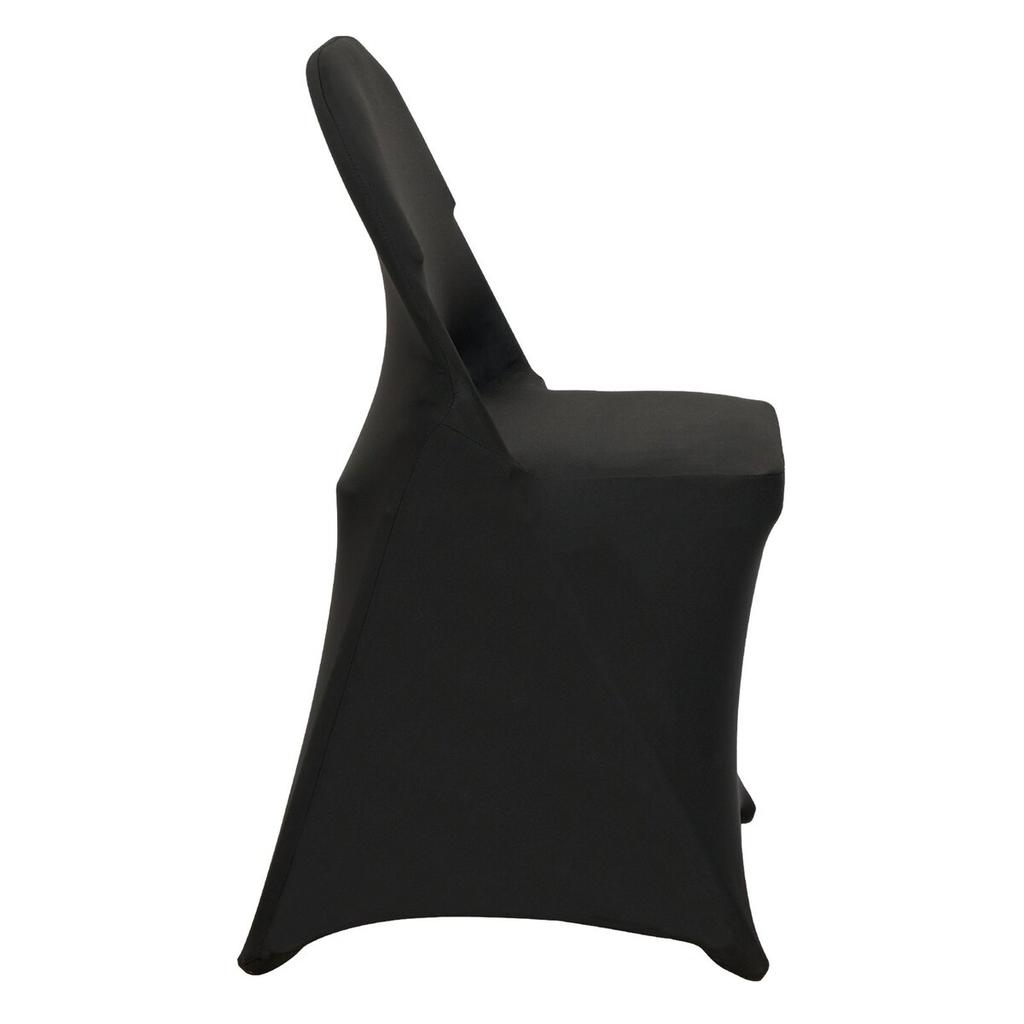50PCS Black, Stretch Spandex Folding Chair Covers, Universal Fitted Chair Cover, Removable Washable Protective Slipcovers, for Wedding, Holiday,