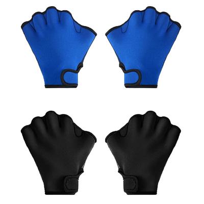 2 Pairs Swimming Gloves Aquatic Swim Training Gloves for Diving Aerobics