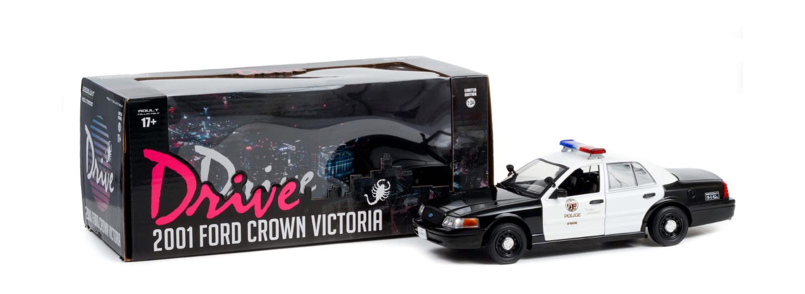 

Greenlight Scale 2001 Ford Crown Victoria Police Interceptor Los Angeles Police Department Diecast Model Car 1/24
