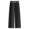 Women's Beige Tencel Cotton High Waist Wide Leg Pants - Slimming Petite Nine-Point for Spring and Autumn 2025