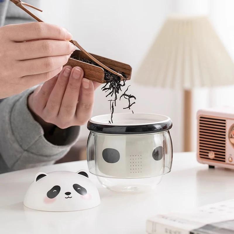 Cute Panda Ceramic Teapot with Infuser