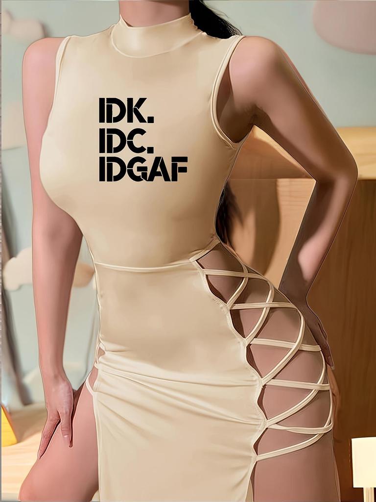 2024 Summer Sexy Tie-Up Tank Top High Slit Print Dress Collection