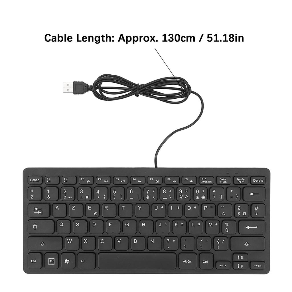 USB Wired Bilingual Keyboard, 78-Key Ultra-Thin German, French, Spanish, and English Bilingual Keyboard, Plug and Play, Spanish Keyboard for School,