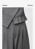 Elegant white-collar commuting ruffled suit+slimming casual pants