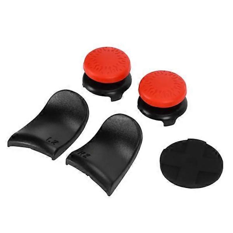 5-in-1 Thumb Grip Button Cap Joystick Protector L2 R2 Trigger Extender for PS5 Controllers, rouge.