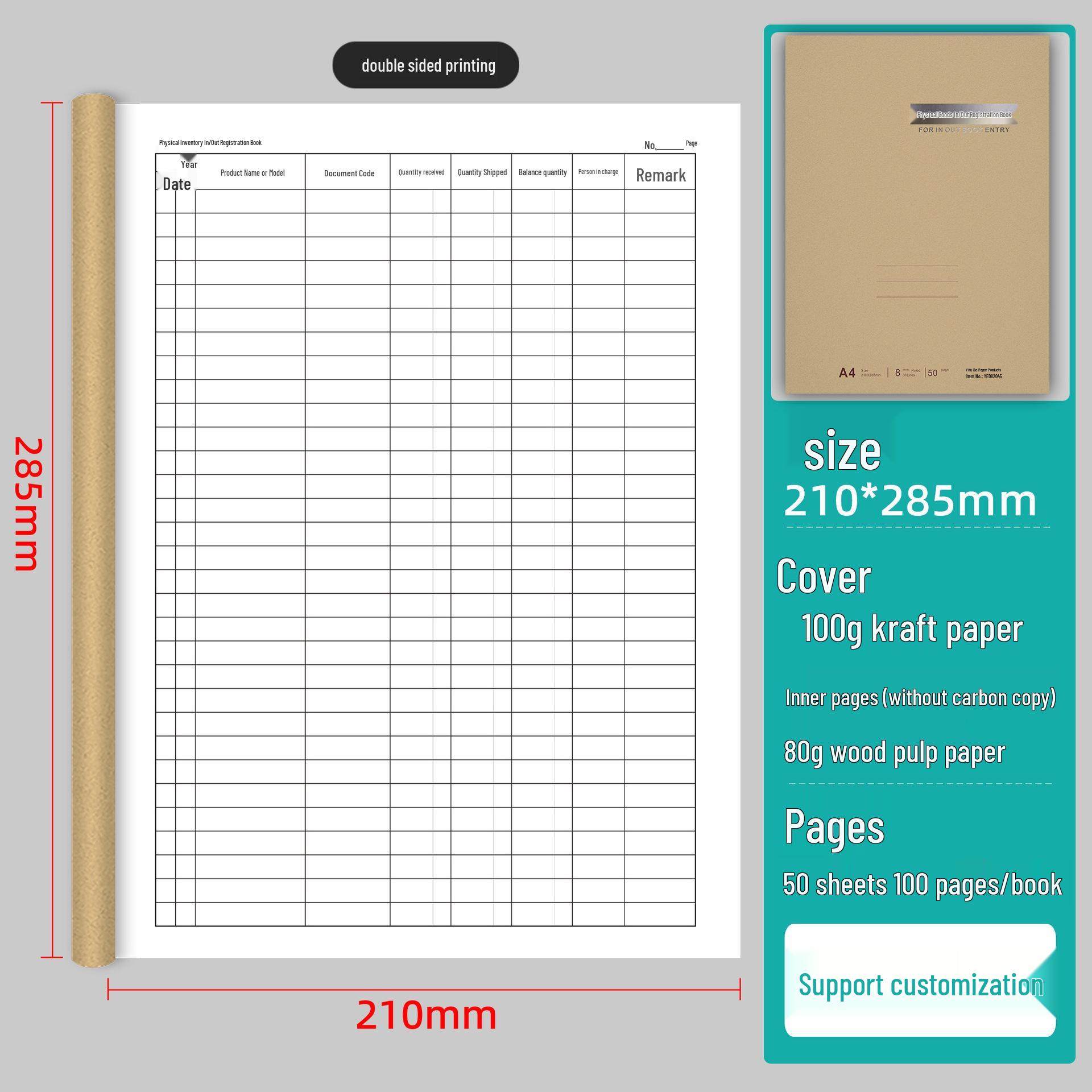 A4 Warehouse Inventory & Sales Record Book: Inbound/Outbound Registration & Stock Sheet