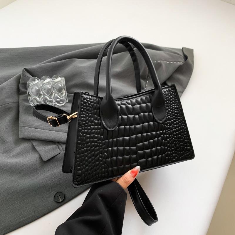 

Simple retro handbag autumn new niche design casual commuting shoulder crossbody small square bag чёрный
