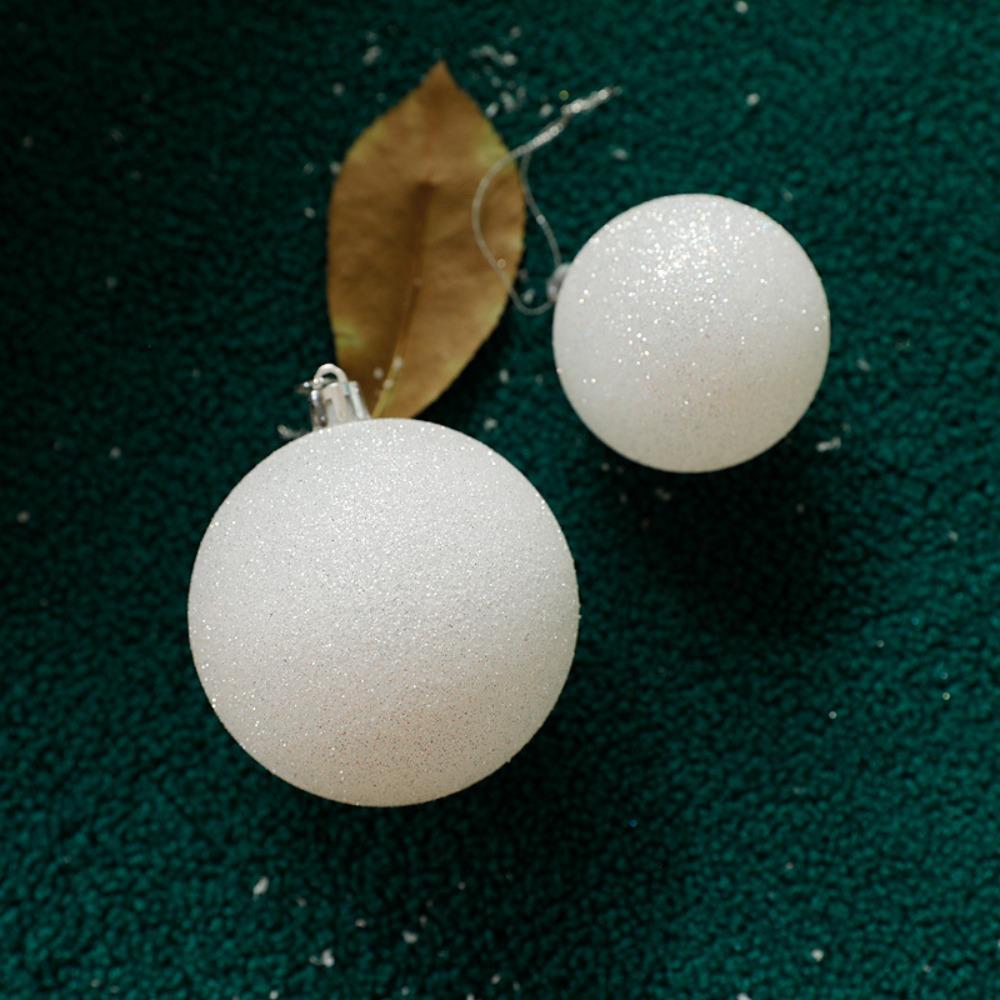 6pcs Xmas Hanging Decoartion Christmas Balls 6-8cm White Christma Tree Hanging Ball DIY Gifts New Year Glitter Christmas Balls