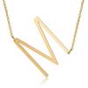 Stainless Steel Gold Hollow Large Letter Pendant Necklace for Women