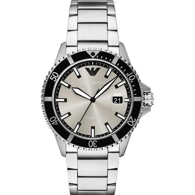 World Explorer Silver Stainless Steel Bracelet Men's Quartz AR11683