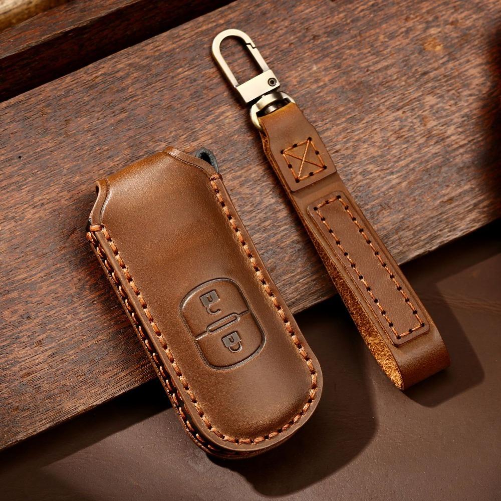 Premium Leder Schlüsselhülle für Mazda 3 Axela Ateza 2024 Modell Autoschlüssel Langlebiger Schutz