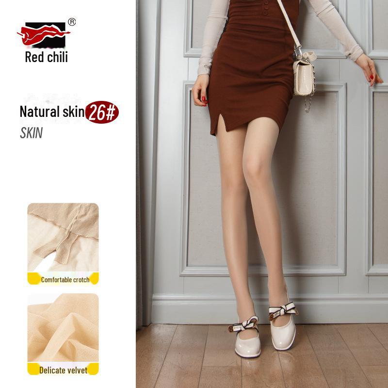 

Ультратонкие летние бархатные чулки Red Pepper - сексуальные однотонные колготки