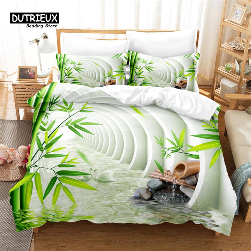 Creative Leaves Duvet Cover Set, Fashion Bedding Set, Soft Comfortable Breathable Duvet Cover, For Bedroom Guest Room Decor