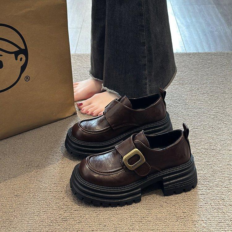 [Yushilai] Platform Thick Heel Mary Jane Single Shoes Women's 2025 Spring New Fashion Casual Versatile One Pedal