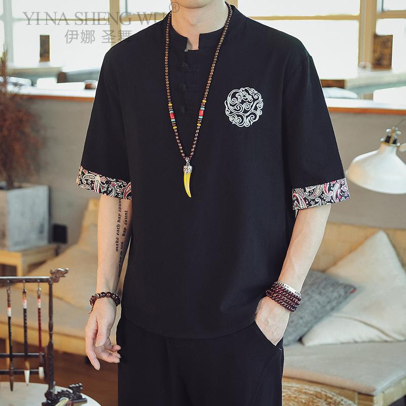 

Японский Самурайский Традиционный Стиль Кимоно Повседневная Рубашка Модные Куртки Мужская Китайская Уличная Одежда Свободная Новая Рубашка Одежда Топы S чёрный