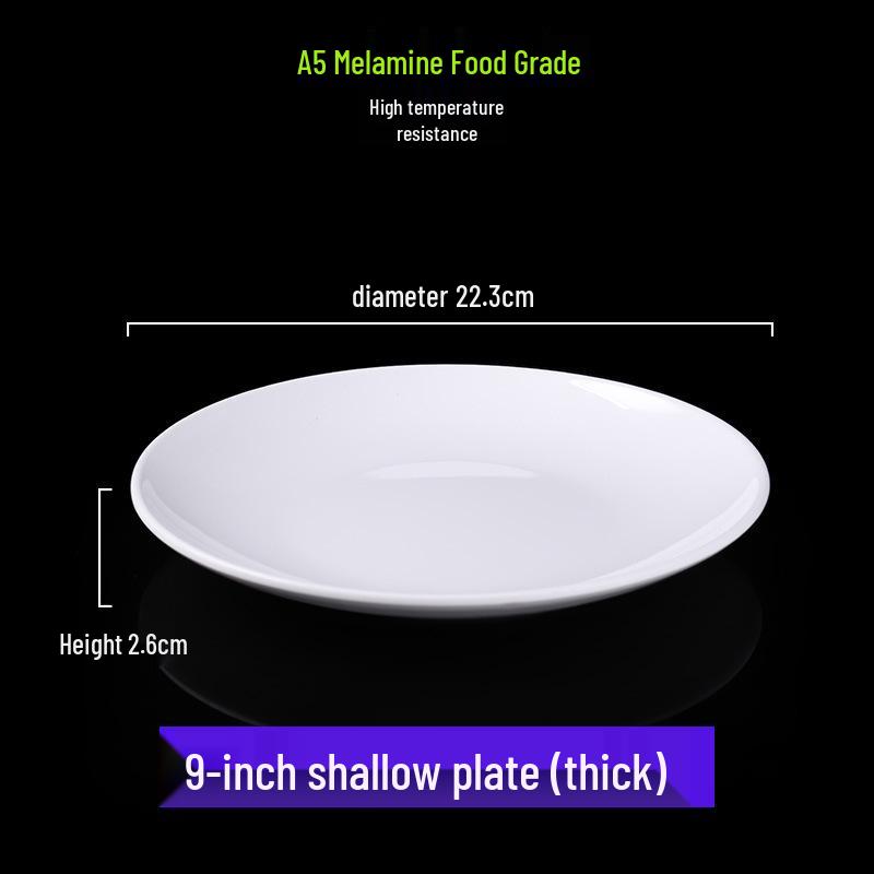 A5 Round Commercial Plastic Buffet and Fast Food Plate for Rice or Soup
