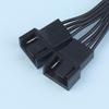 4Pin Pwm Fan Cable 1 To 2/3 Ways Splitter Black Sleeved Extension Cable Connector Pwm Extension Cables