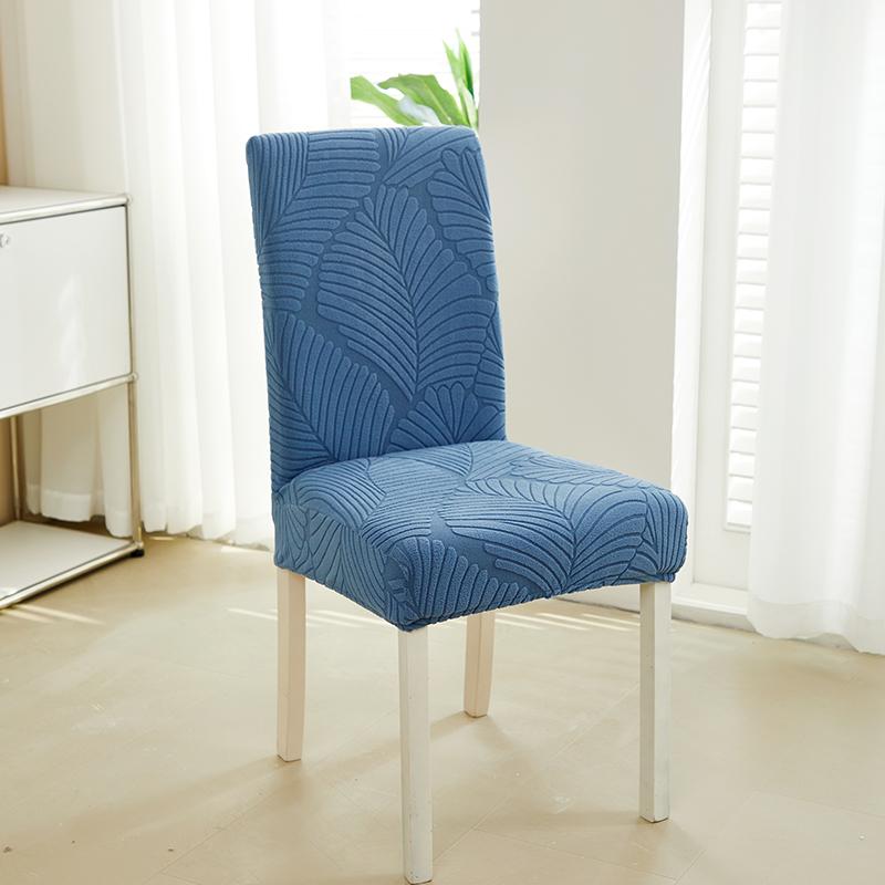 1pc Jacquard Solid Color Dining Chair Cover Elastic Dustproof Seat Slipcover Anti-dirt Anti-cat Scratches Chair Case for Wedding