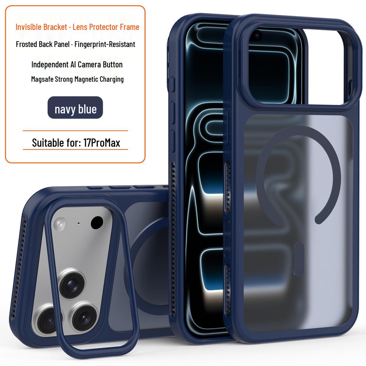 

Magnetic Lens Holder for iPhone 17 Pro Max Case - Matte Finish, Heat Dissipation, Full Coverage iPhone 14 синий