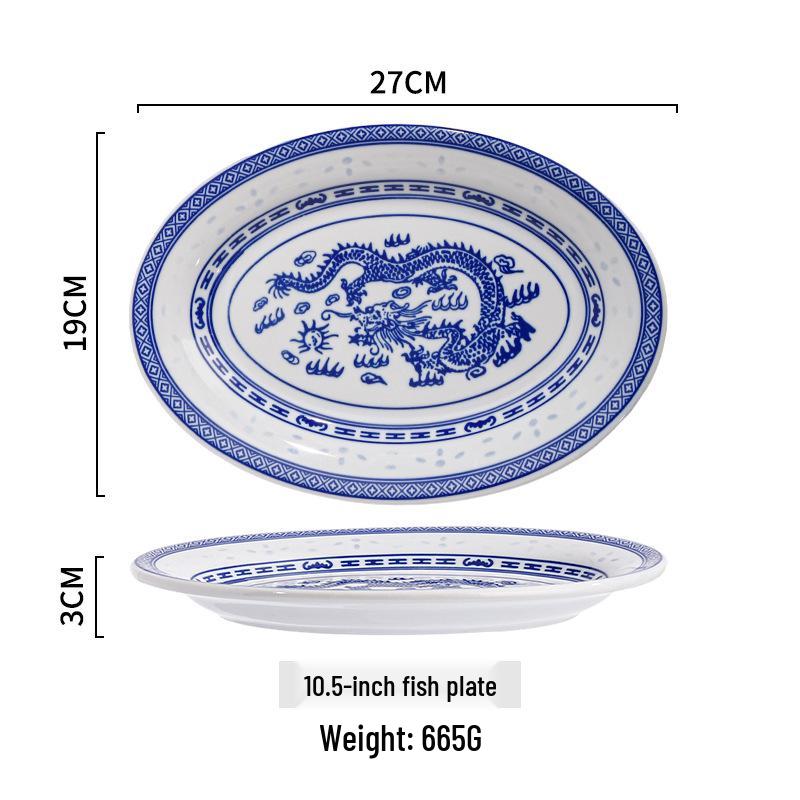 Exquisite Blue and White Retro Porcelain Bowl Set for Hotel and Home Use