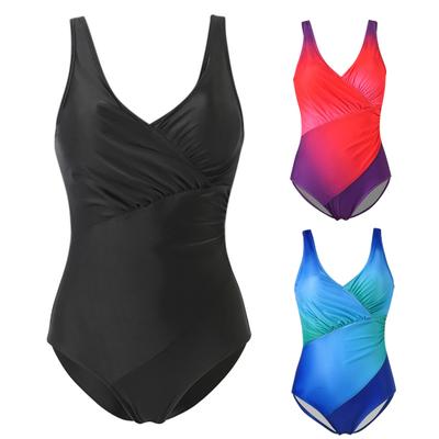 Damen-Badeanzug mit Farbverlauf, einfarbig, schlanke Größe, Sommer-Passform, Plus-Lady-Monokini für den Strand