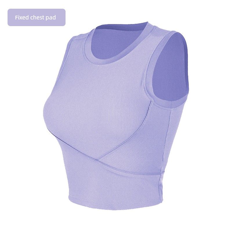 Original Yoga Vest Outer Wear Chest Pad Tight Quick-Drying Yoga Clothes Sleeveless T-shirt Women's Summer Sports Workout Clothes