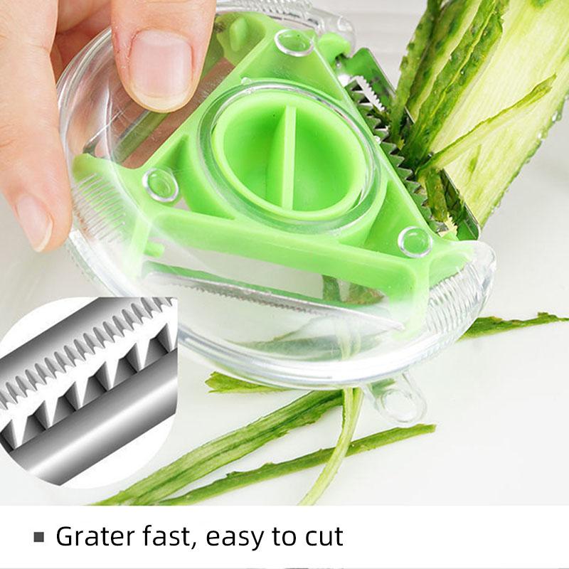 3 in 1 Stainless Steel Peeler Shredder Portable Manual Vegetable Fruit Cutter Multifunctional Scraper Kitchen Tool