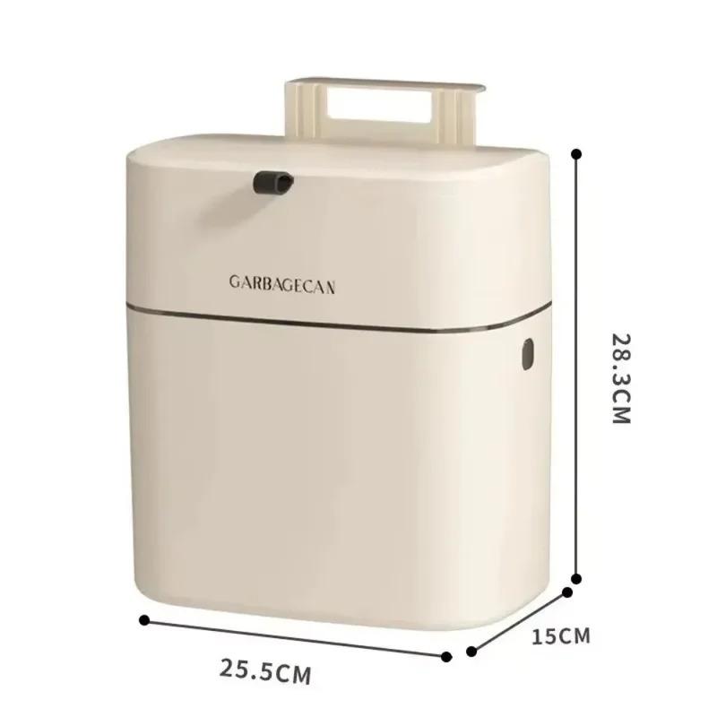 Stylish Home Kitchen Toilet Hanging Trash Can - Large Capacity Square Design Convenient Flip Cover