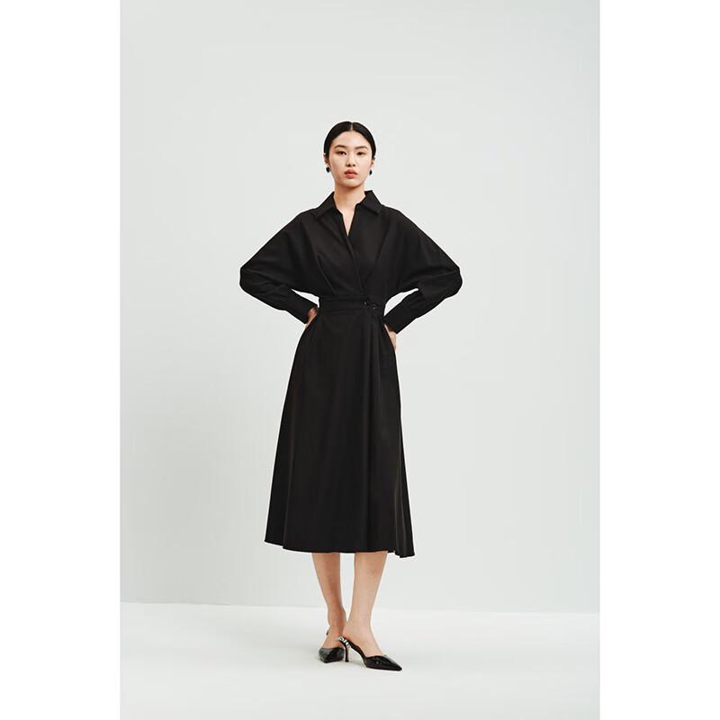 

Gejin Women s Solid A-Line Long-Sleeve Maxi Dress L