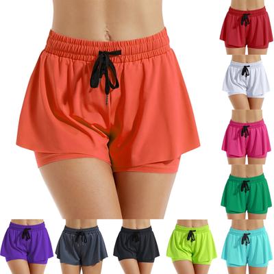 Two Pieces Of Women's High Elastic Sports Shorts For Training, Fitness, Running, And Vacation