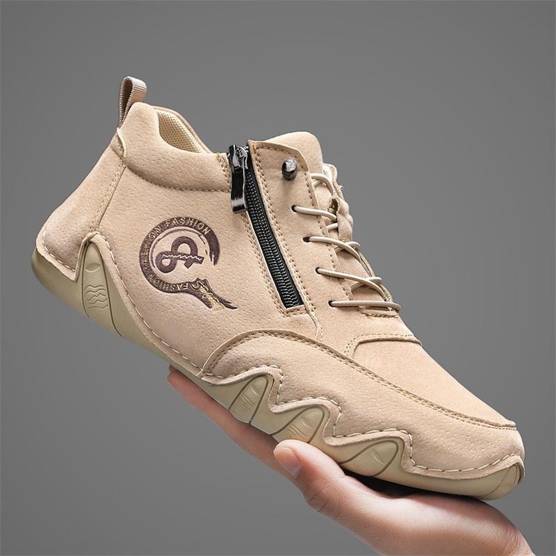 Nya Mode Män Casual Skor Handgjorda Läder Loafers Bekväma Herrskor Utomhus Slip-on Herr Platt Gångsko