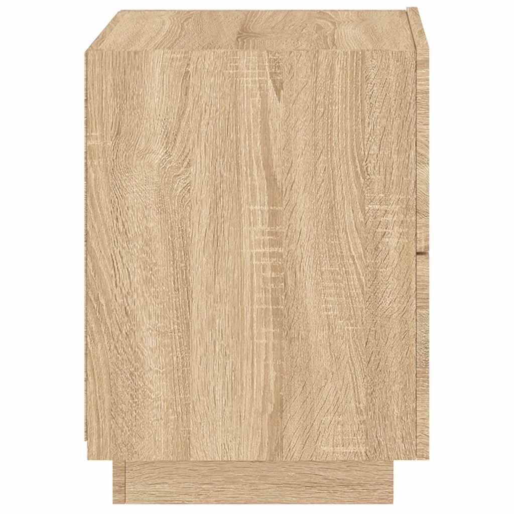 Nightstand with LED Lights Sonoma Oak Wood Based Material