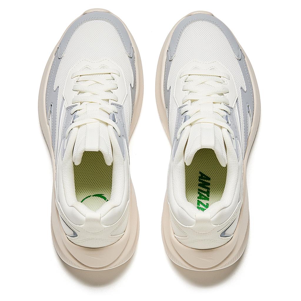 New Anta Anti Slip And Wear Resistant Breathable Low Top Casual Running Shoes Women's White Gray 922515516-3