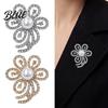 Women Floral Brooch Faux Pearl Rhinestone Flower Brooch Hollow Lapel Pin Durable for Wedding Bridal Shower Girls Clothing Jewelry Accessories