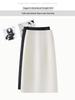 New 2026 Chinese Style Frog Button High-Waisted A-line Jacquard Skirt - Retro and Versatile for Women In Spring