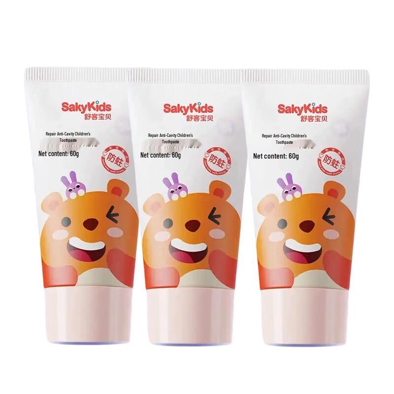 Soking Baby Probiotic Kids Toothpaste, Anti-Cavity, Fresh Peach, 3-Pack