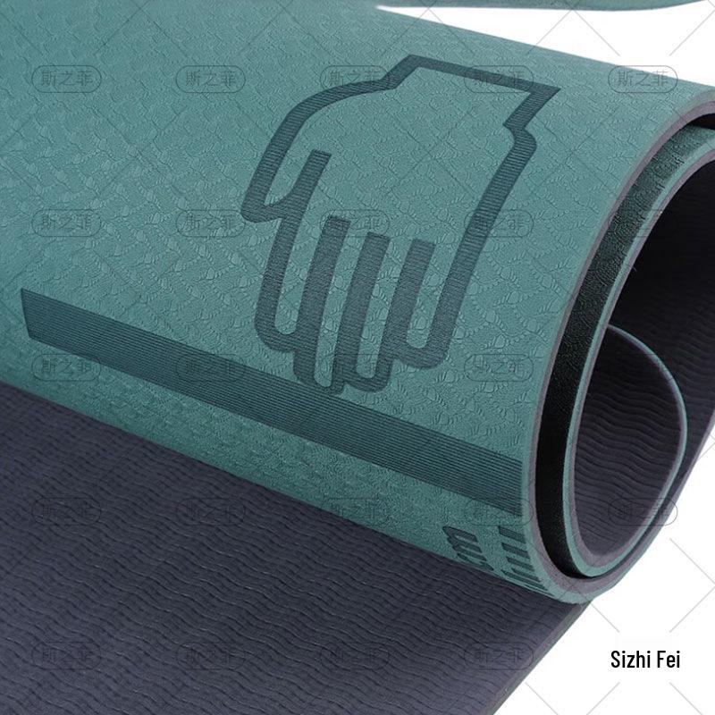 Military Green Thickened TPE Yoga Mat, Foldable and Wide for Sit-up and Fitness Training