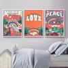 Nordic Posters And Prints 70s Vintage Love Flower Power Peace Hippie Wall Art Canvas Painting Wall Picture For Living Room Decor