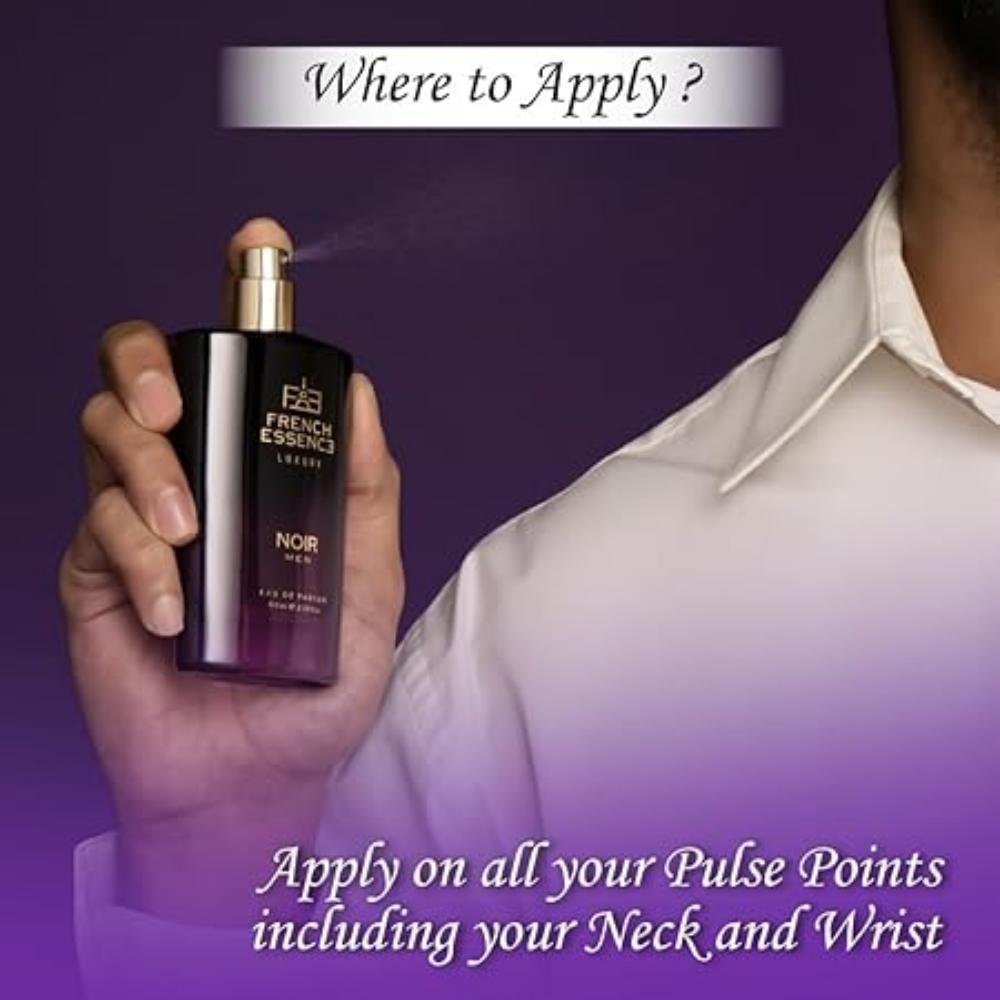 French Essence Luxury Noir Perfume For Men, 60 Ml | Patchouli, Lavender Long Lasting EDP Fragrance Scent