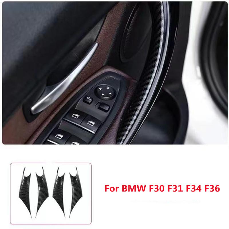 Styling auta vzor karbonových vláken panel tlačítka zvedání skla okna dekorativní nálepka pro BMW řady 3/4 F30 F31 F34