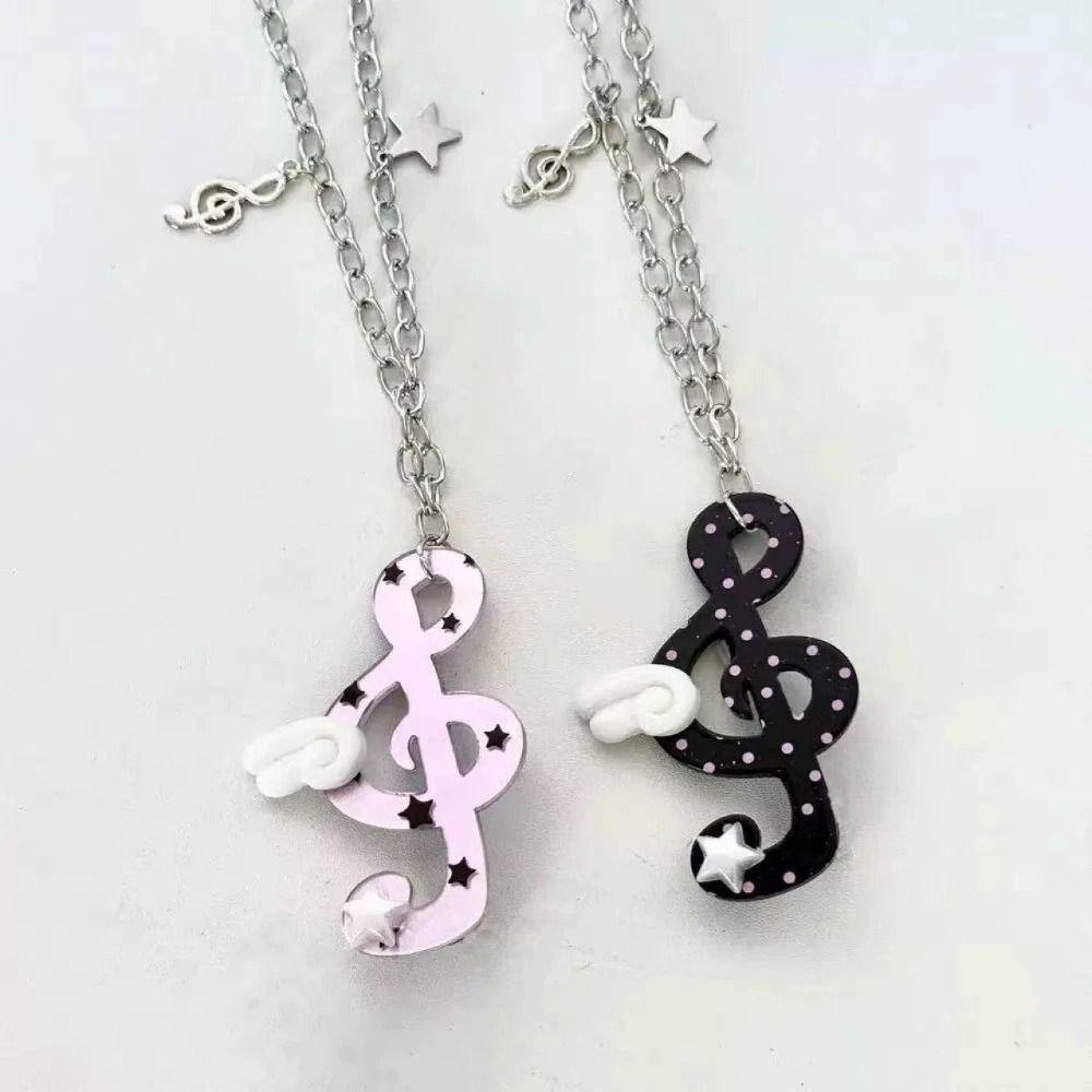 Sweater Chain Musical Note Necklace Millennium Style Angel Pendant Necklace  Daily Wear