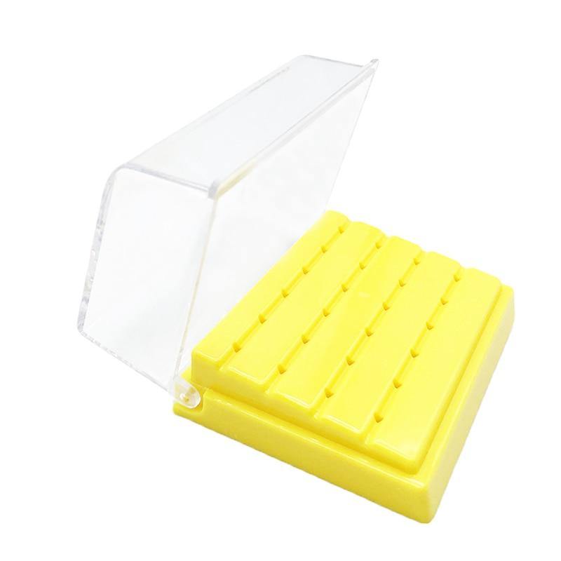 1Pcs/24 Holes Plastic Dental Bur Holder Disinfection Carbide Burs Block Drills Case Box Dentist Products Lab Equipment