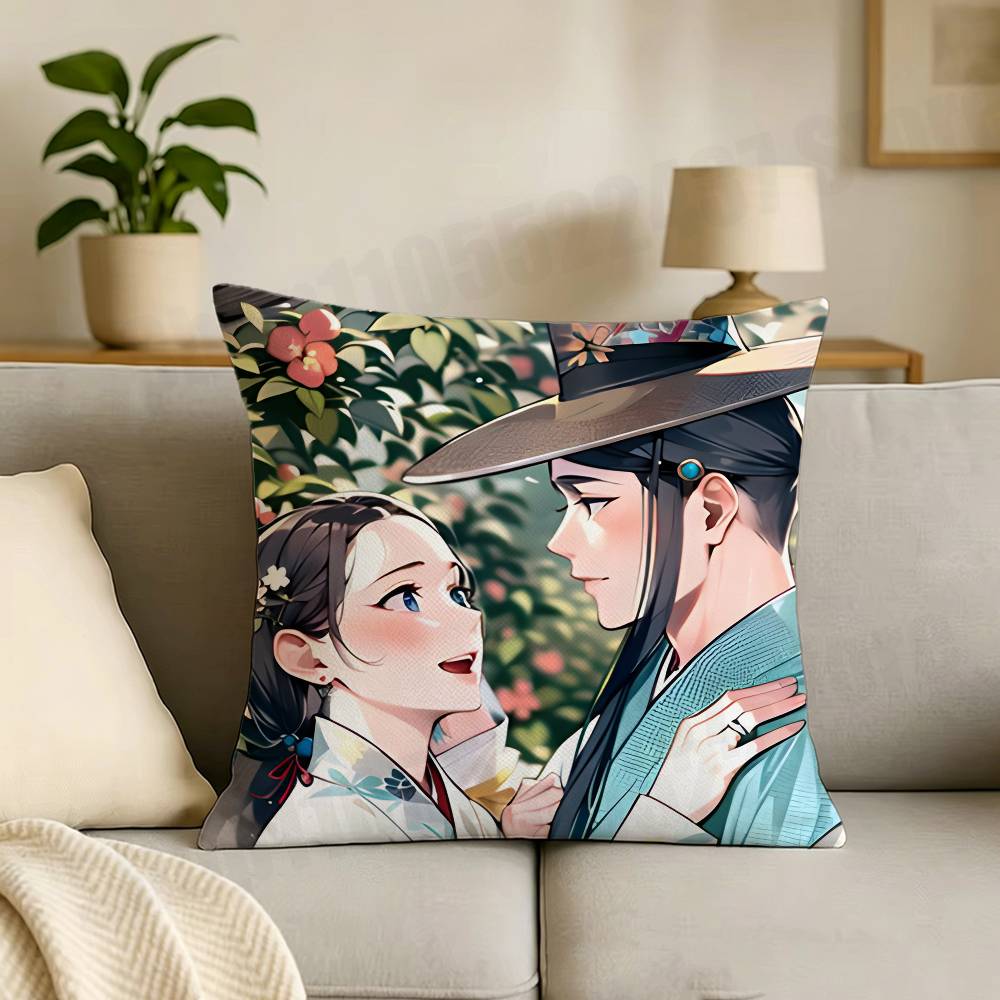 Korean Lover Cartoon Printing Pillowcase Customized Pillow Cover for Sofa Home Decor