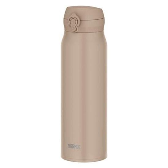 Thermos Insulated Vacuum Bottle 1L Gray Beige Easy-to-Clean Detachable Drinking Spout Lightweight One-Touch Open Stainless Steel Heat Retention Cold