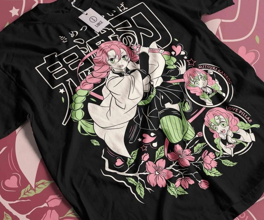 Mitsuri Kanroji T-shirt Demon Slayer Kimetsu No Yaiba Nezuk Gift Shirt All Size
