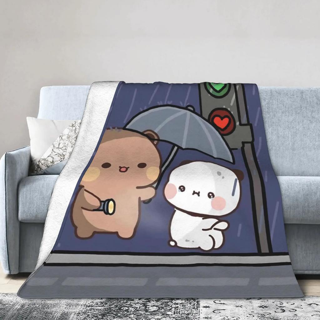 Soft Warm Flannel Blanket for Kids Bubu Dudu In the Rain Design Travel Throw for Couch Sofa Bed Cover
