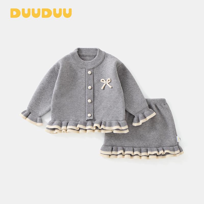

DUUDUU Children s Red Knitwear Skirt Set - Winter/Autumn Outfit 80 cm сірий колір