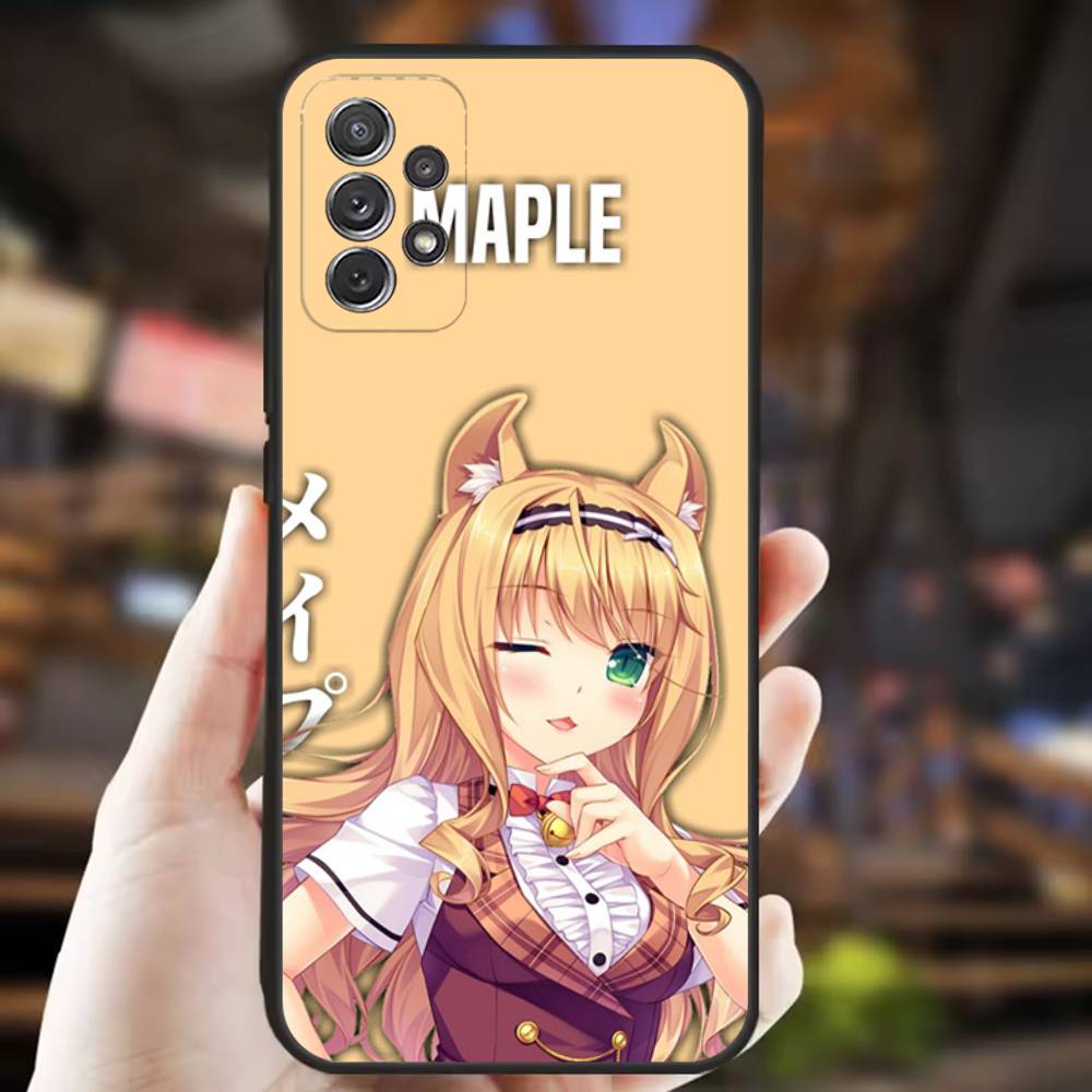 Game N-Nekopara Cute For Samsung S 25,24,23,22,30,21,10,9,Ultra,Plus,Lite,FE,4,5G Black Soft Case Phone Case